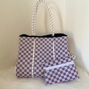 CREAM CHECKER Neoprene Purse with Wallet Set